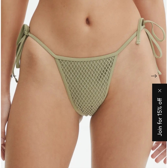 NWOT Zaful Sage Green Fishnet bikini set - Picture 3 of 10